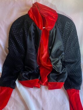 Reversible Satin/Mesh and Velvet Bomber Jacket - Large XLong